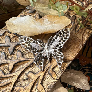 Vintage Sarah Coventry Silver Tone Filigree Madame Butterfly Brooch